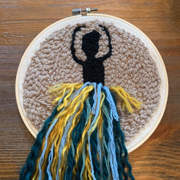 Ballerina punch needle wall art/hair bow holder!! - Picture 4 of 11